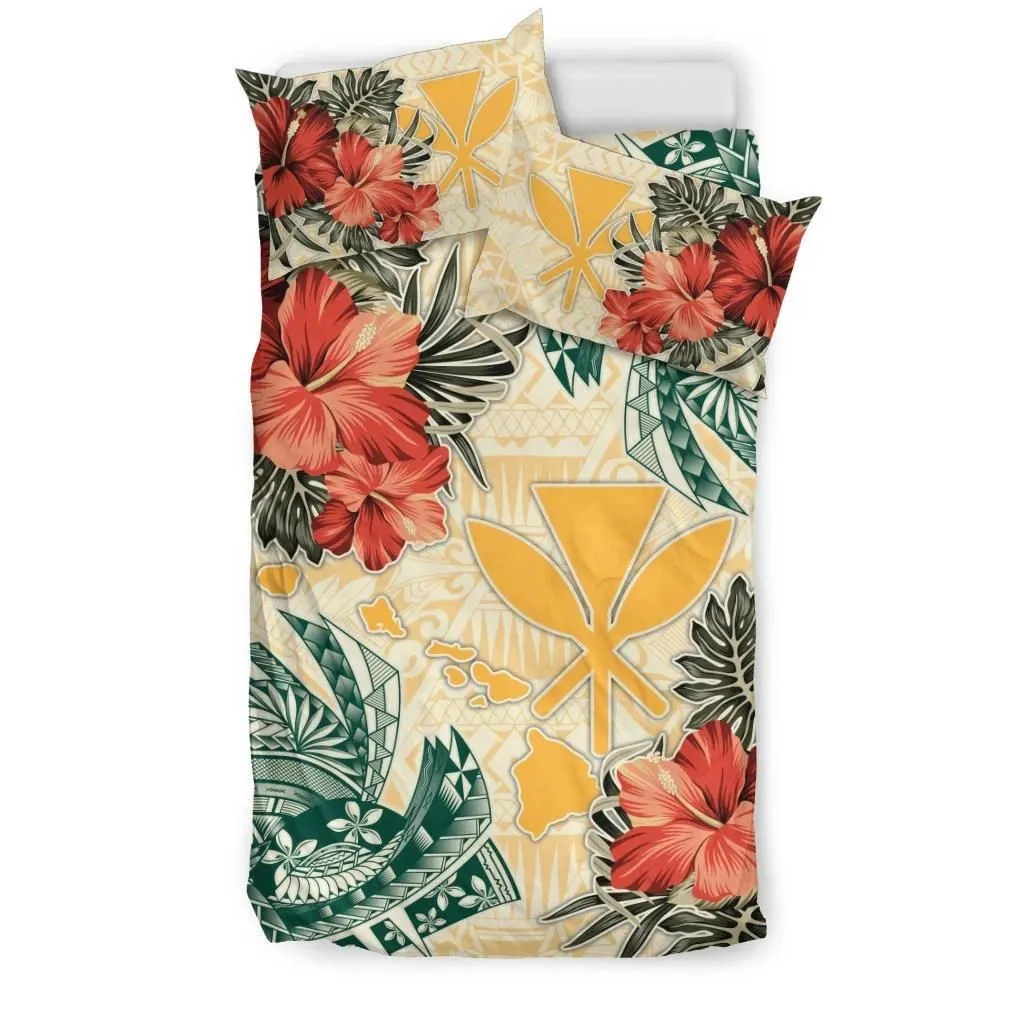 Alohawaii Bedding Set - Cover and Pillow Cases Hawaii Kanaka Maoli - Polynesian Hibiscus Flowers - BN15