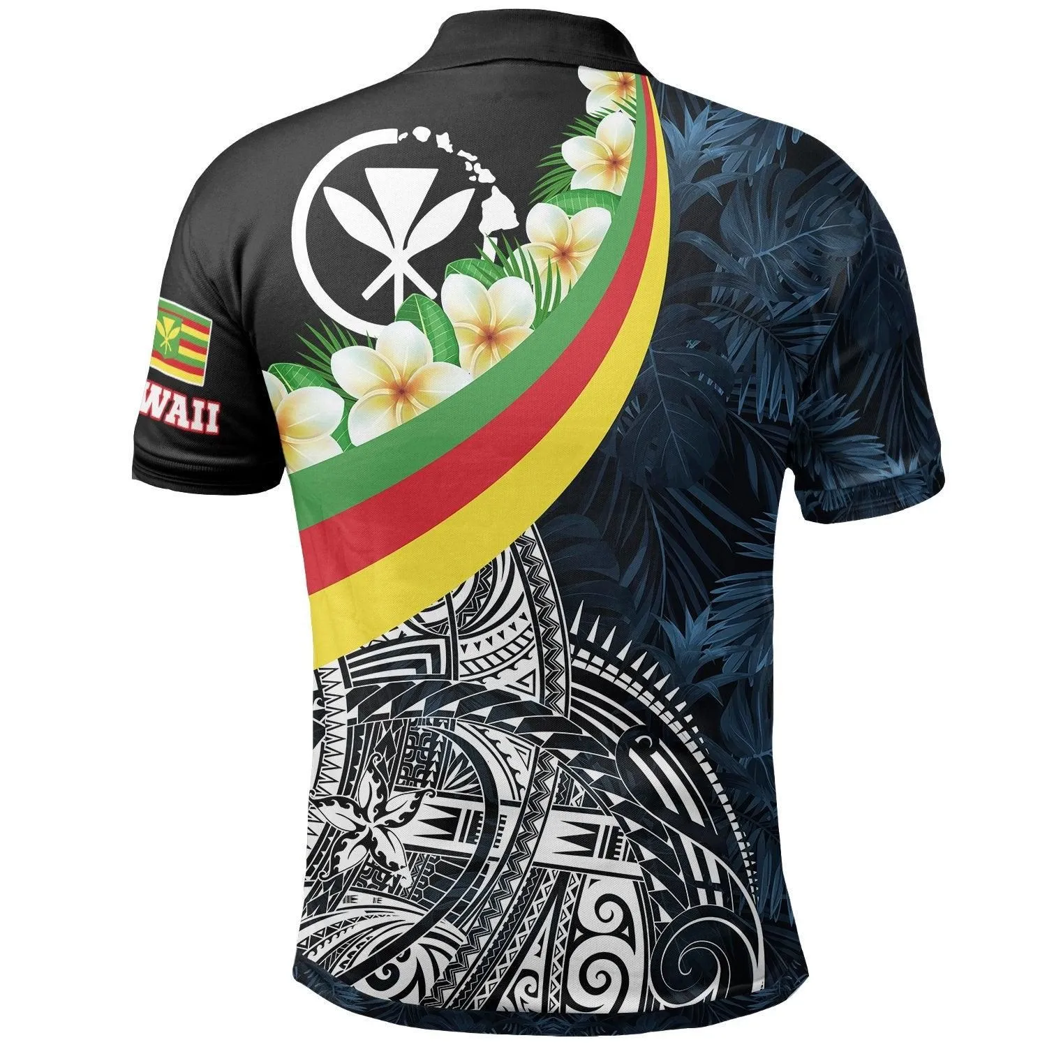 Polynesian Hawaii Polo Shirt - Kanaka Maoli With Plumeria Style