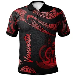 Vanuatu Polynesian Polo Shirt - Poly Tattoo Red Version