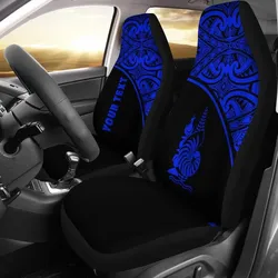 New Caledonia Polynesian Custom Personalised Car Seat Covers - Blue Curve - BN11