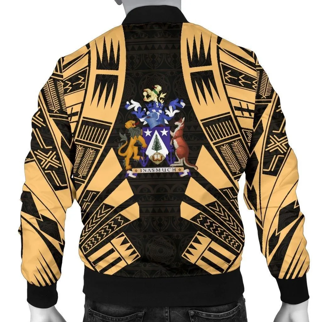 Norfolk Island Men Bomber Jackets - Polynesian Tattoo Gold
