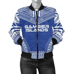 Gambier Islands Flag Polynesian Chief Women'S Bomber Jacket - Bn10