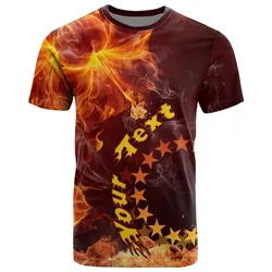 Cook Islands Polynesian Custom Personalised T- Shirt - Fire Hibiscus