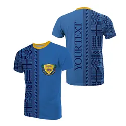 (Custom Personalised) Niue Rugby T shirt Niue Hiapo Patterns No.1
