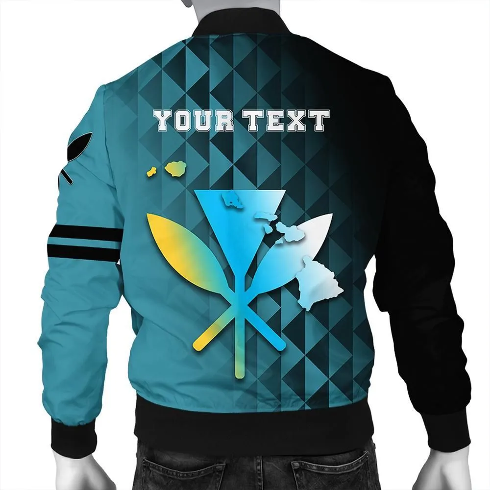 (Personalized) Hawaiian - Kanaka Fish Hook Mens Bomber Jacket - Diamond Style - AH