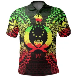 Pohnpei Polo Shirt - Pohnpei Flag Map Polynesian Tattoo Reggae