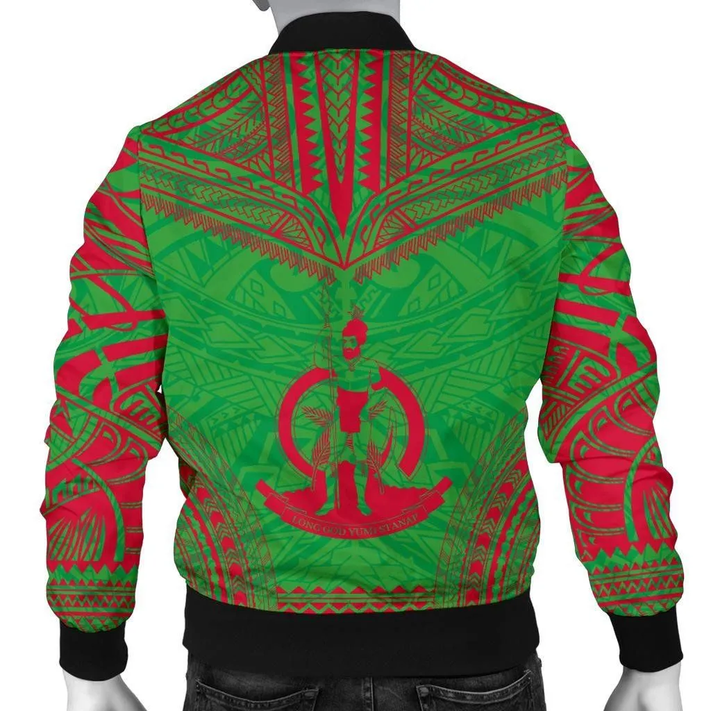 Vanuatu Flag Polynesian Chief Men's Bomber Jacket - Bn10