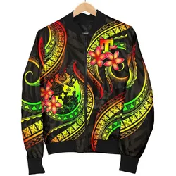 Tonga Polynesian Men Bomber Jacket - Reggae Plumeria