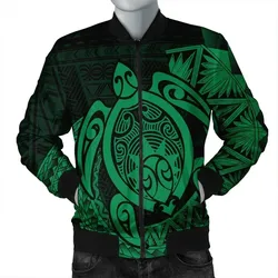 Alohawaii Jacket - Hawaii Polynesian Turtle Bomber Jacket - Green - AH - J4R