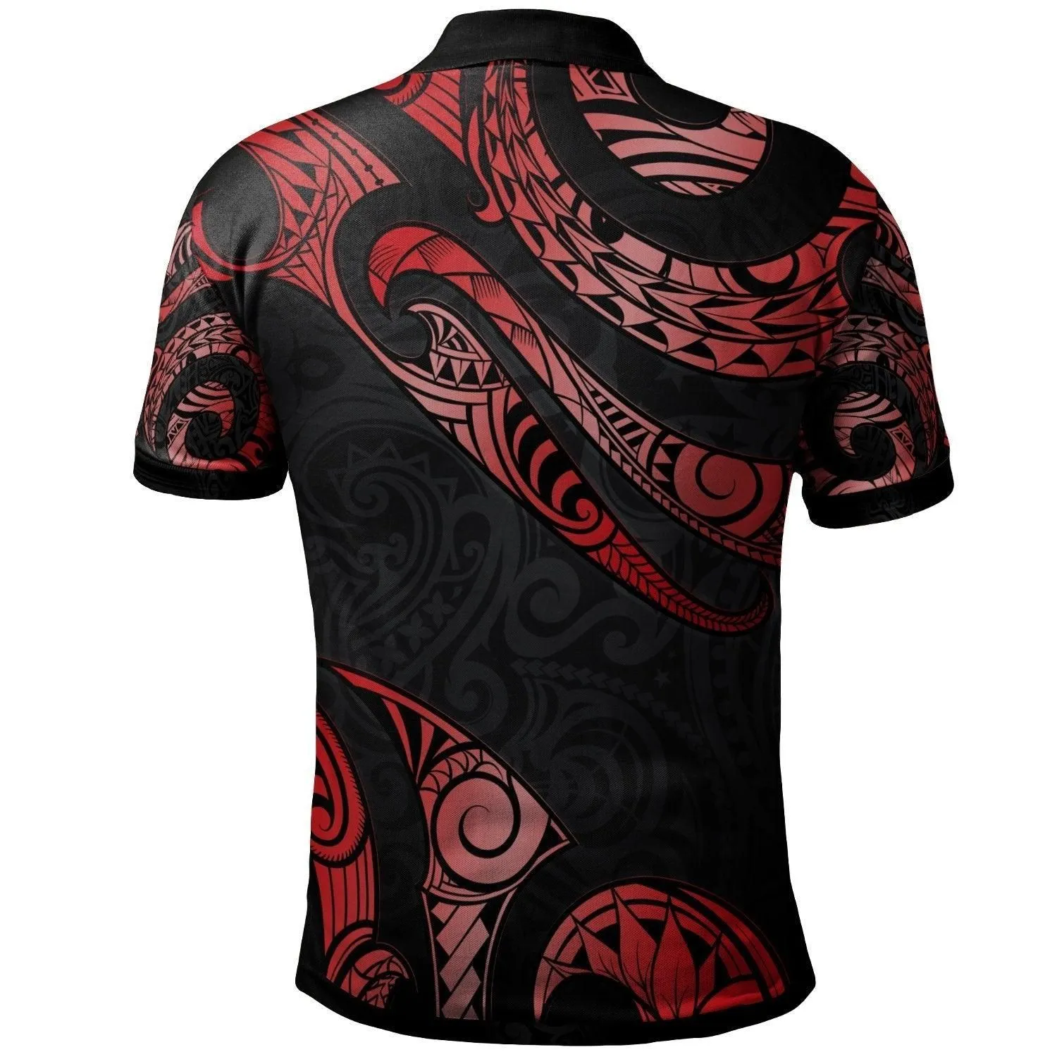 Wallis and Futuna Polynesian Custom Personalised Polo Shirt - Poly Tattoo Red Version
