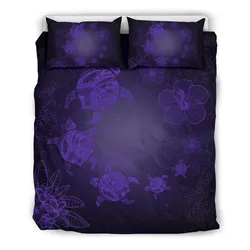 Hawaii Polynesian Hibiscus Turtle Bedding Set Under Beach Purple Ah J7 Dhc1712818Dd