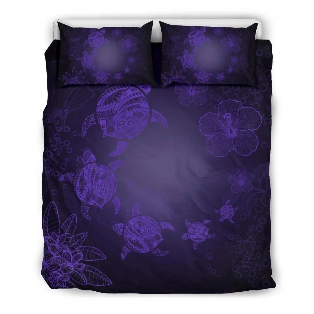 Hawaii Polynesian Hibiscus Turtle Bedding Set Under Beach Purple Ah J7 Dhc1712818Dd
