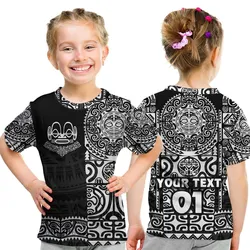 (Custom Personalised) Marquesas Islands T Shirt KID Marquesan Tattoo Unique Style - Black LT8