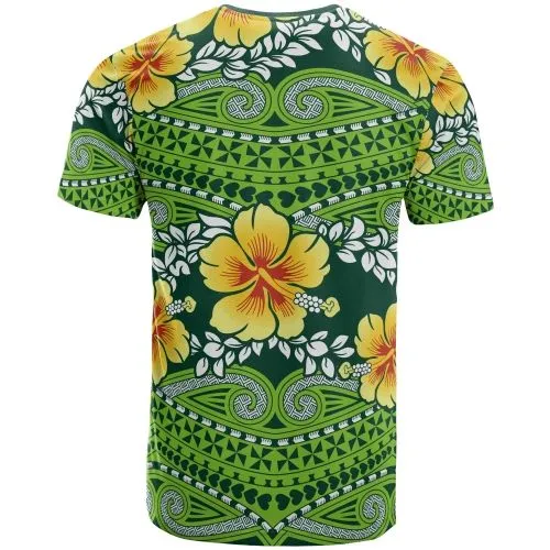 Polynesian All Over T shirt - Polynesian Hibiscus Pattern