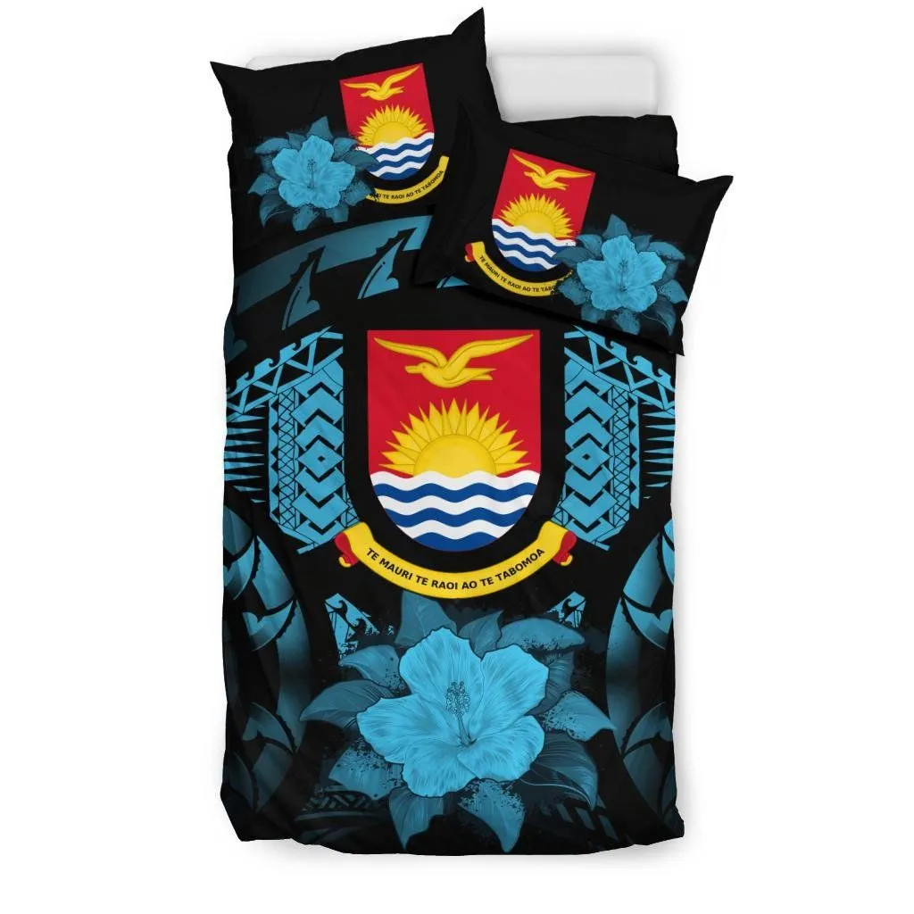 FamilyGater Bedding Set - Cover and Pillow Cases Kiribati Blue Hibiscus A24