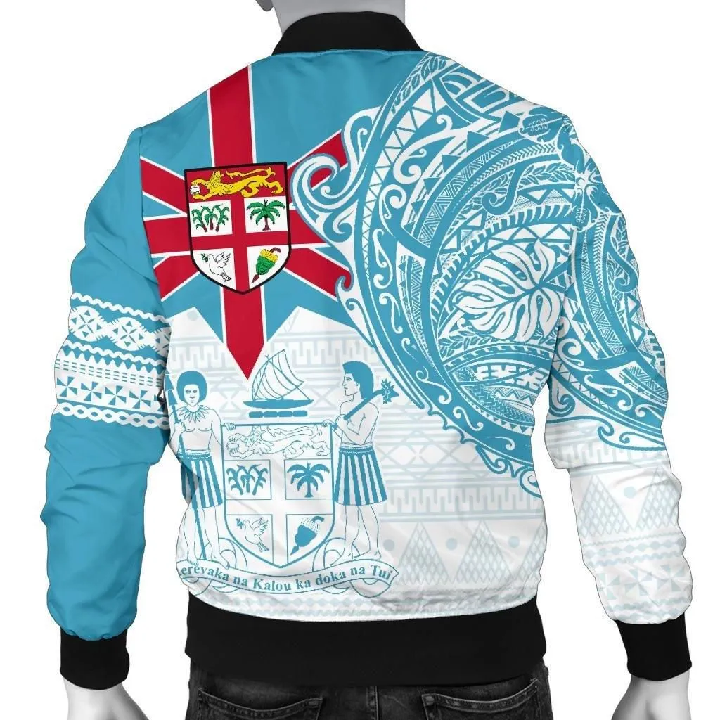 Alohawaii Jacket - Bomber Jacket Fiji Polynesian - Fiji Flag Fiji Flag with Coat of Arms - BN15