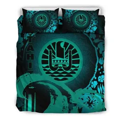 Tahiti Bedding Set - Hibiscus And Wave Light Green K7