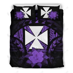 Wallis And Futuna Purple Hibiscus Bedding Set Bedroom Decor