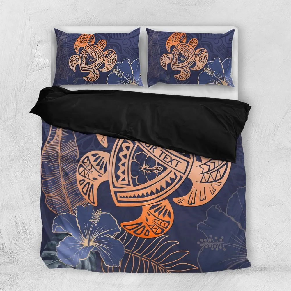 Hawaii Polynesian Turtle Hibiscus Tropical Bedding Set All Over Printed