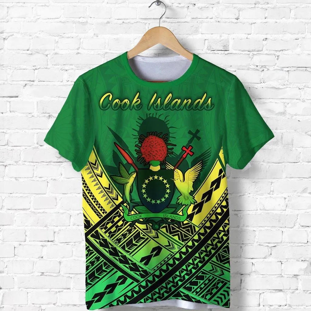 (Custom Personalised) Cook Islands Rugby T Shirt Simple Polynesian - Custom Text and Number LT13