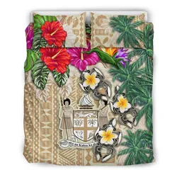 Fiji Bedding Set - Hibiscus Turtle Tattoo Beige