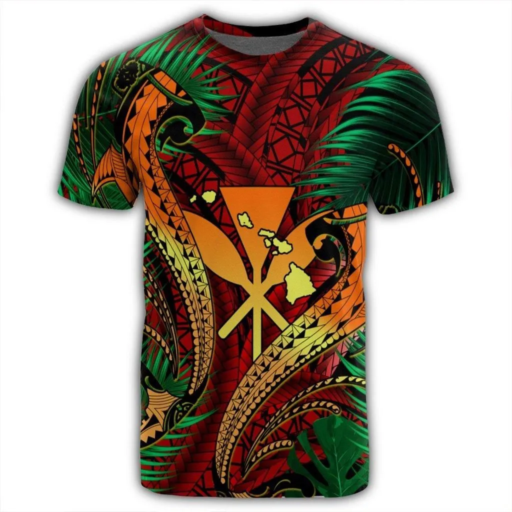 Hawaii Shark Polynesian Tropical T-Shirt - Red - AH