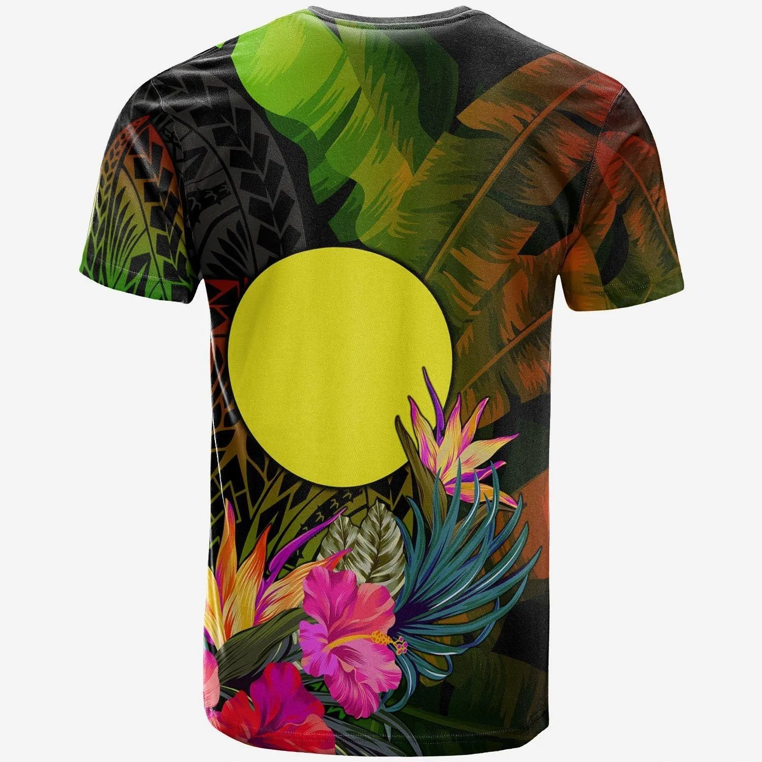 Alohawaii T-Shirt - Tee Palau Polynesian Personalised - Hibiscus and Banana Leaves - BN15