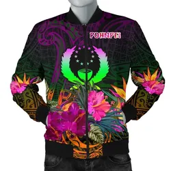 Pohnpei Men's Bomber jacket - Summer Hibiscus - BN15