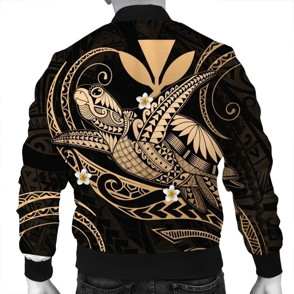 Alohawaii Jacket - Hawaii Turtle Polynesian Bomber Jacket - Nane Style Gold - AH - J4R