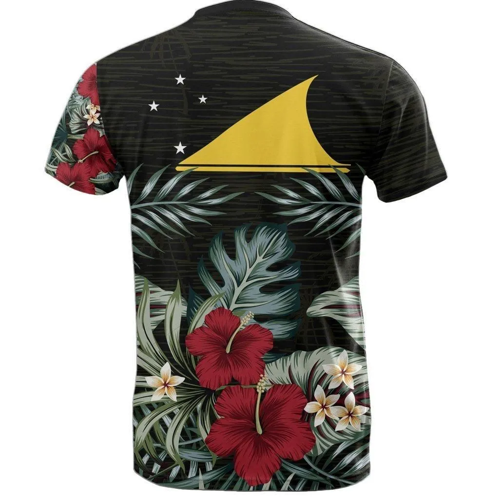 Tokelau T shirt - Tokelau Flag Hibiscus Palm Leaves