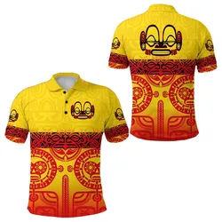 Marquesas Islands Polo Shirt Marquesan Tattoo Special Style - Gradient Yellow LT8