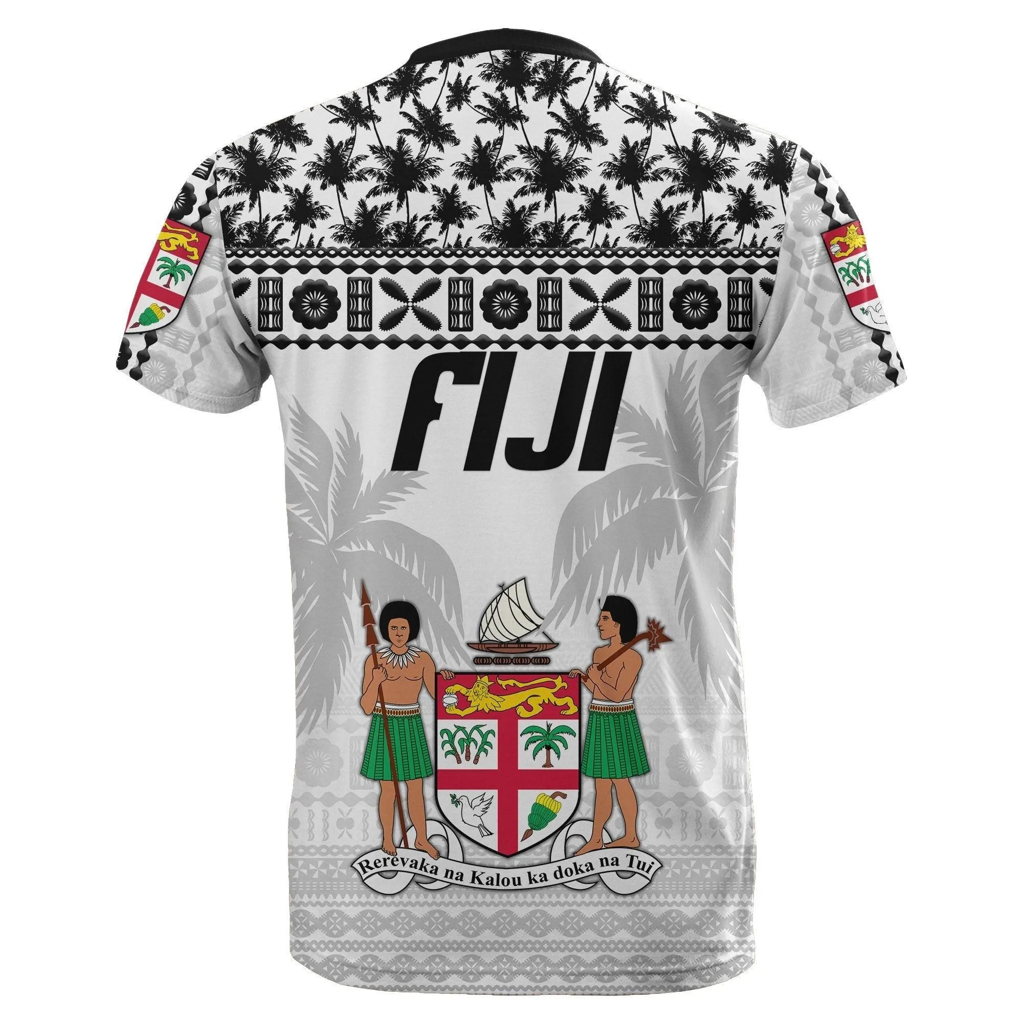 Fiji T shirt Tapa Pattern - Rugby Style