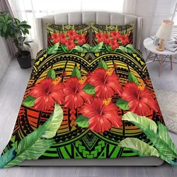 Alohawaii Home Set - Hawaii Hibiscus Tropical Polynesian Tribal Bedding Set - Suri Style - AH - J2