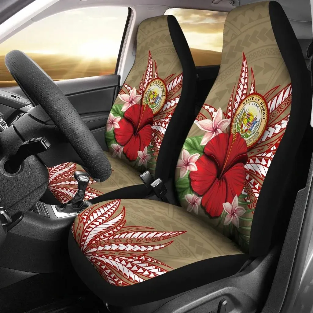 FamilyGater Car Accessory - Hawaii Polynesian Coat Of Arm Tropical Car Seat Cover - AH - J4