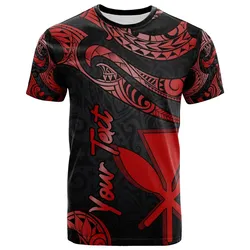 Hawaii Kanaka Maoli Polynesian Custom Personalised T-Shirt - Poly Tattoo Red Version