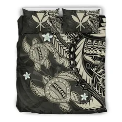 Alohawaii Hawaii Polynesian Turtle Hibiscus Duvet Cover Bedding Set