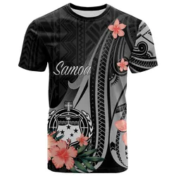 Samoa T shirt - Polynesian Hibiscus Pattern Style