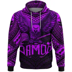 American Samoa Hoodie Eagle Tattoo Style Purple A7