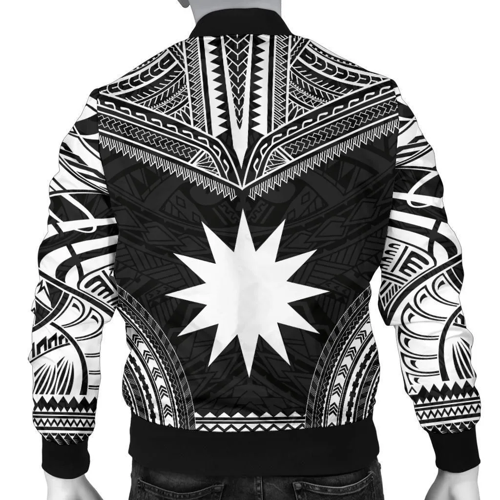 Nauru Polynesian Chief Mens Bomber Jacket - Black Version