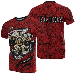 Hibiscus Polynesian Red Hawaii Turtle T-Shirt