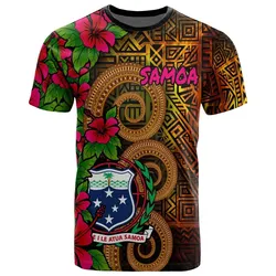 Samoa Polynesian T-Shirt - Hibiscus Vintage - BN12