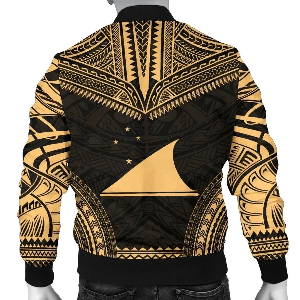 Tokelau Polynesian Chief Men's Bomber Jacket - Gold Version - Bn10