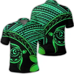 Alohawaii Shirt - Hawaiian Turtle Plumeria Kakau Polynesian Quilt Polo Shirt Neo Green AH - J0R