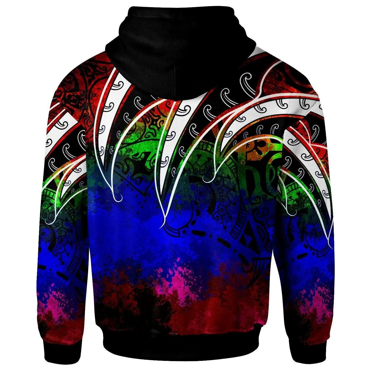 Fiji Hoodie - Tropical Leaf Rainbow Color