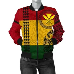 Alohawaii Jacket - Hawaii Kanaka Flag Polynesian Womens Bomber Jacket - AH - J6