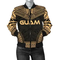 Alohawaii Jacket - Bomber Jacket Guam Polynesian Chief - Gold Version - Bn10
