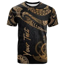 Vanuatu Polynesian Custom Personalised T-Shirt - Poly Tattoo Gold Version
