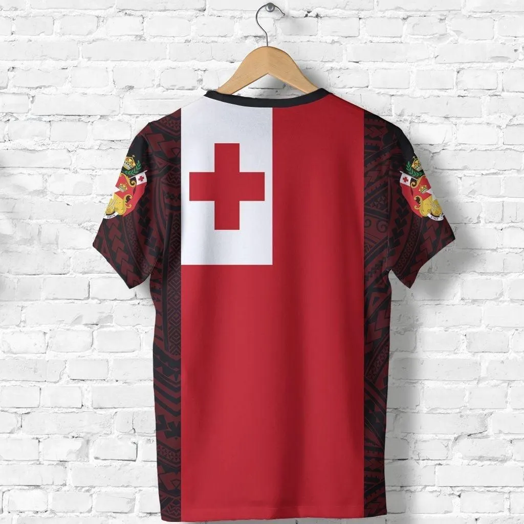 Tonga T shirt Tonga Flag Coat Of Arms Polynesian Tattoo Style