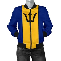 Barbados Women's Bomber Jacket Original Flag A7