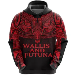 Wallis And Futuna Best Tattoo Red Unique 3D Printed Sublimation Hoodie Hooded Sweatshirt Comfy Soft And Warm For Men Women S to 5XL CTC17011355
